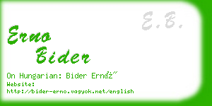 erno bider business card